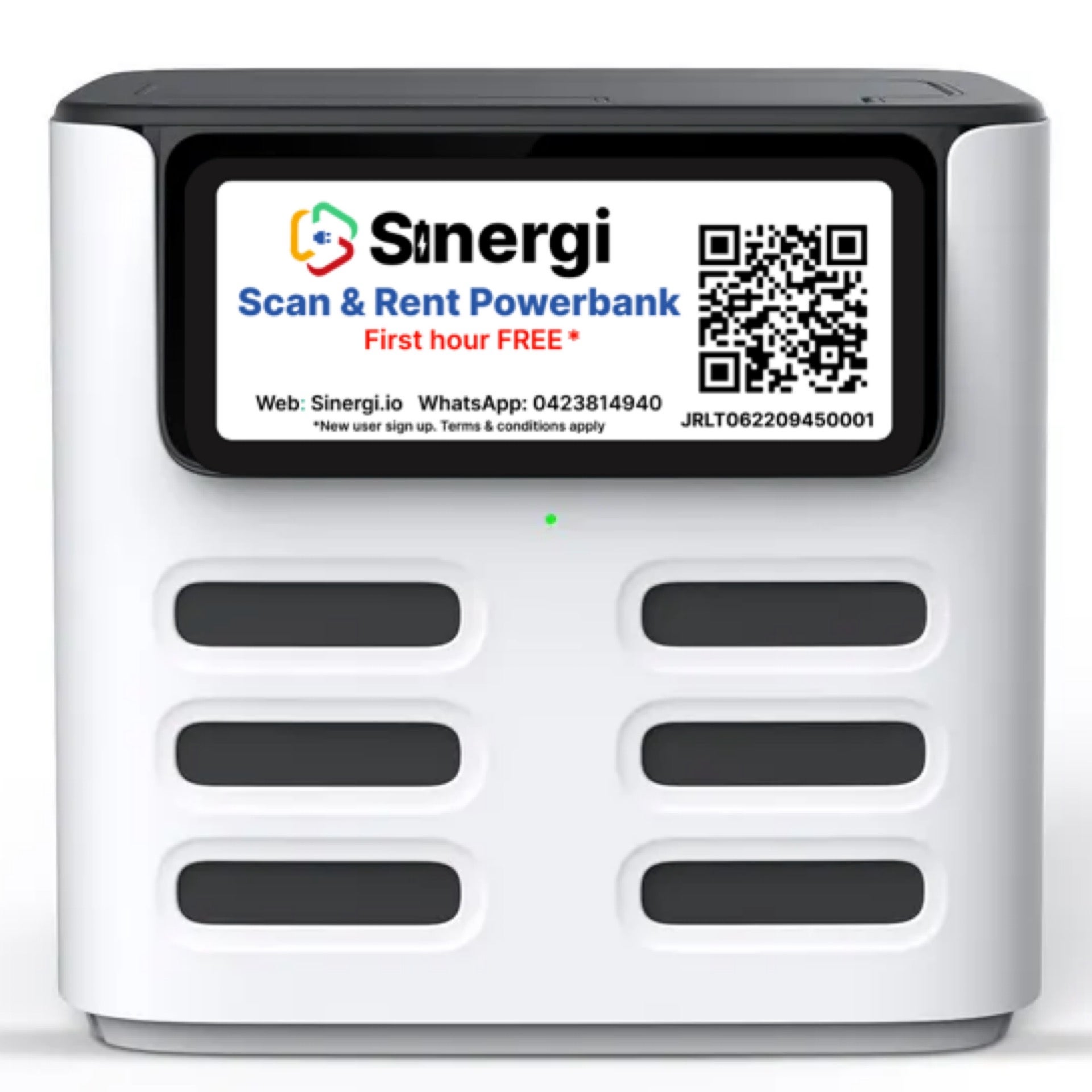 Sinergi Station CS06 - Generate revenue with a low-cost and simple management solution. Australia's best value network. Purchase one unit of CS-06 and enjoy higher percentage revenue. 6 batteries included. SIM card not included - need to provide your own Telstra or Optus SIM IoT card for connectivity. Standard 2 years product warranty. Rental profit sharing scheme included.