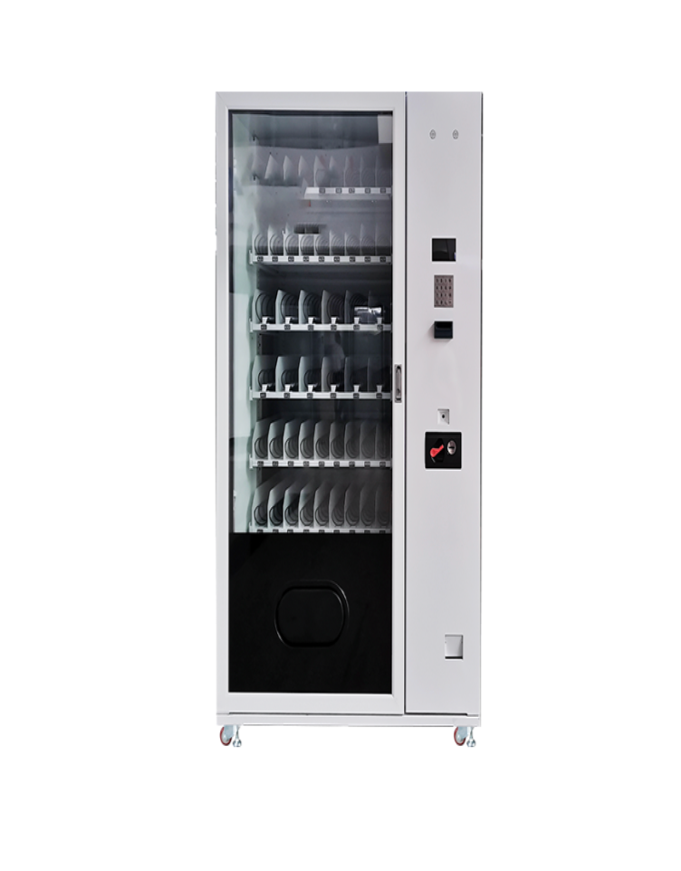 Vend 3 Wide (5" Touch + Keypad) - Full-sized 54-slot commercial snack & drink vending machine featuring 5" touch screen with physical keypad, dual-pane heated glass, and 5-year warranty.